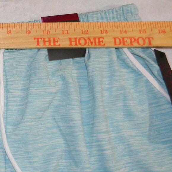 Shosho Blue Space Dye Athletic Shorts Sz L Drawstring Pockets Running Track NWT - Picture 4 of 7
